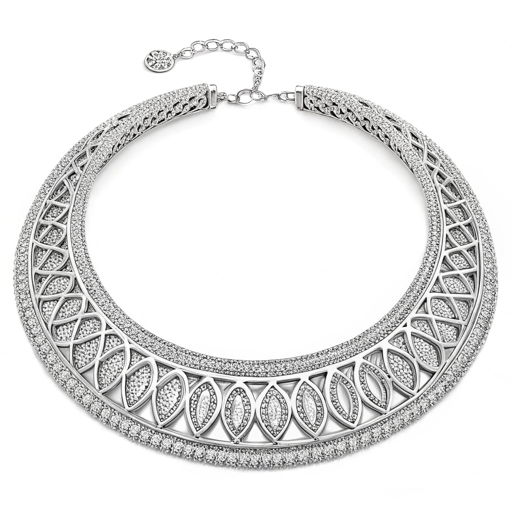 Statement Silver Collar Necklace